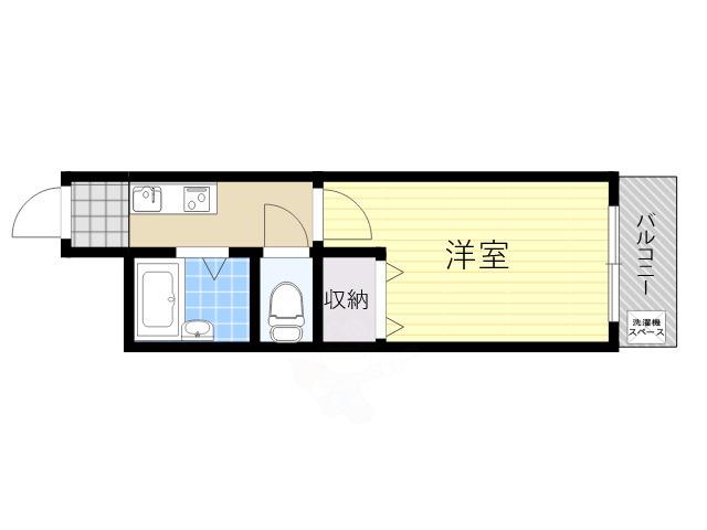 松本マンション(1K/4階)の間取り写真
