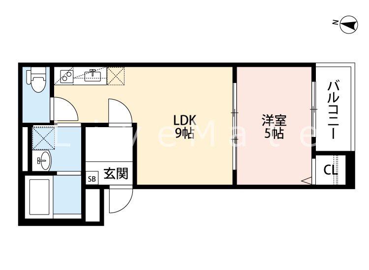 KOKORO(1LDK/3階)の間取り写真