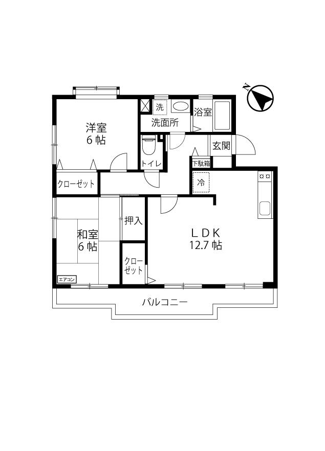 メゾン池田(2LDK/4階)の間取り写真