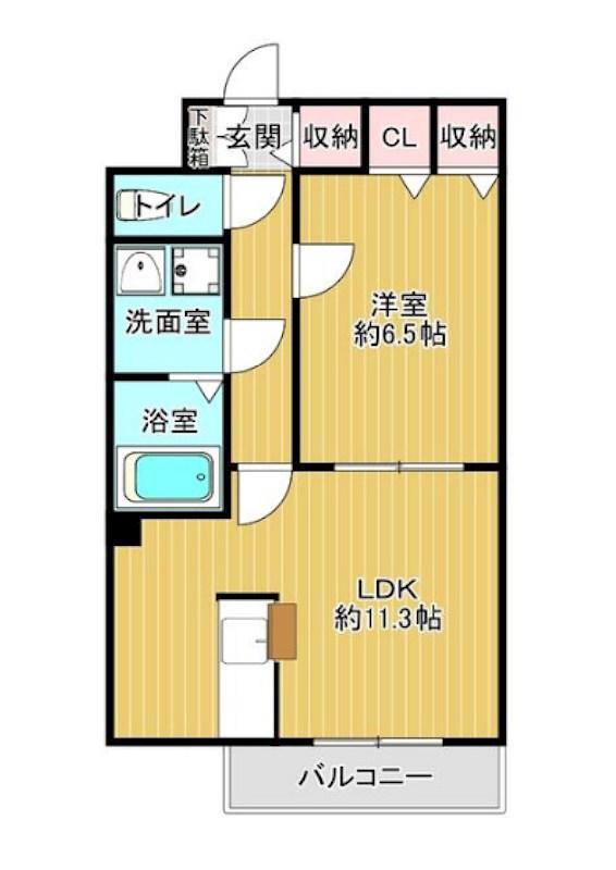 ブライトヒル(1LDK/2階)の間取り写真