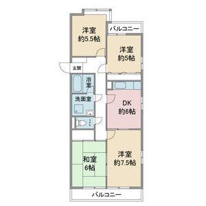 サンハイツ小幡(4DK/3階)の間取り写真