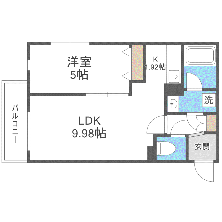 チセ・サクラ(1LDK/4階)の間取り写真