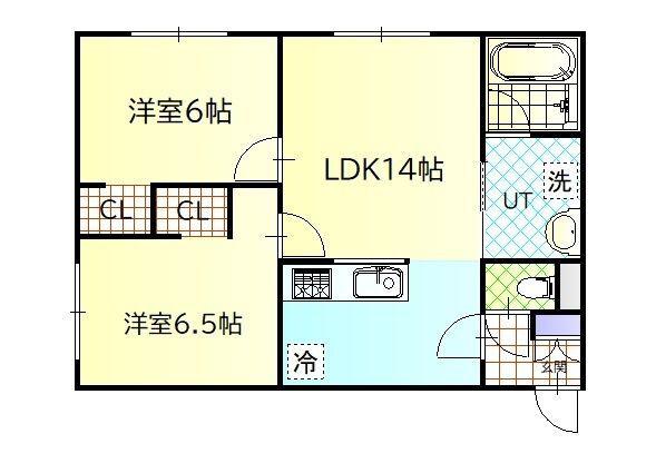 GLICINE DIO(2LDK/1階)の間取り写真