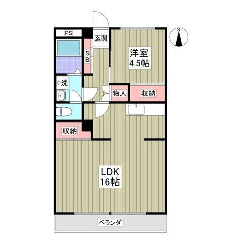 パークサイド篠崎(1LDK/3階)の間取り写真