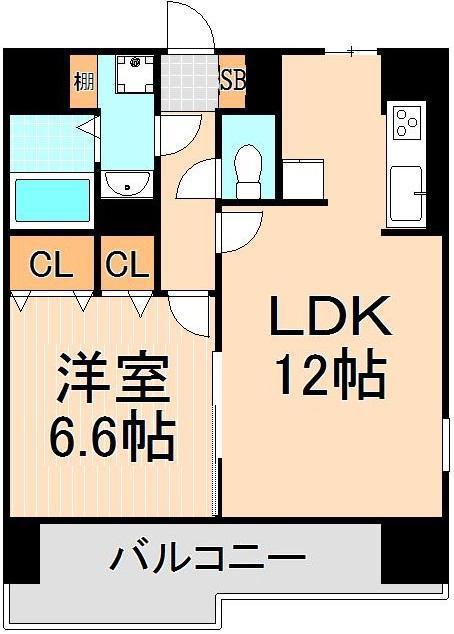 プロニティ浅草(1LDK/8階)の間取り写真