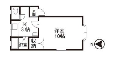 マーセルK1(1K/1階)の間取り写真