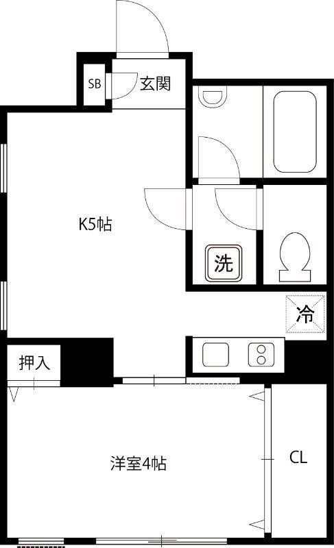 ワコーレ千住マンションB棟(1DK/1階)の間取り写真