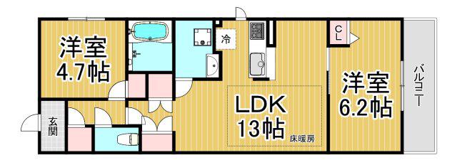 NISHINOMIYA・FRONT(1SLDK/5階)の間取り写真