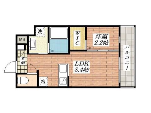リアコート千里丘I ノース(1LDK/2階)の間取り写真