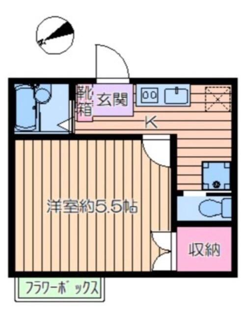 リジエール(1K/2階)の間取り写真