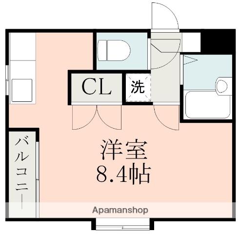 SUN EIGHT 燦(ワンルーム/1階)の間取り写真