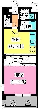 第5高島コーポ(1DK/6階)の間取り写真