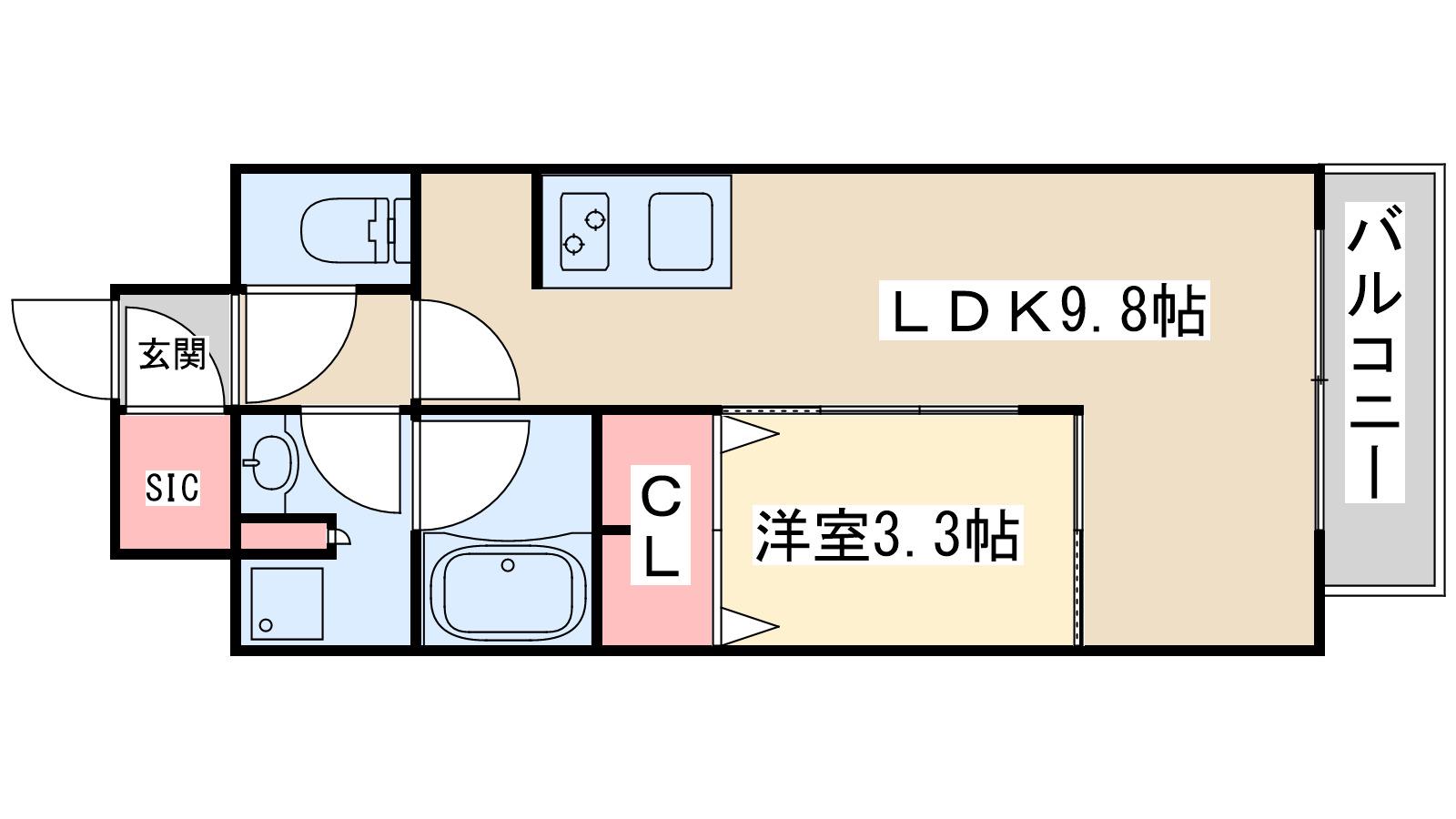 スプランディッド大阪イースト(1LDK/10階)の間取り写真