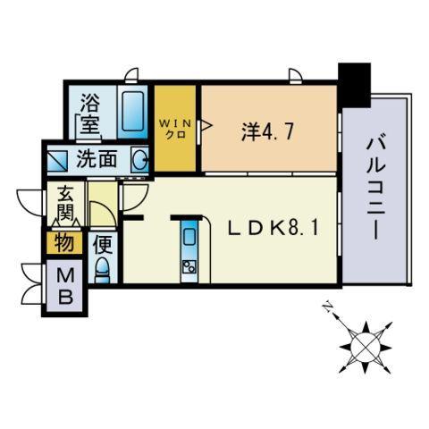 エンクレスト天神STAGE(1LDK/5階)の間取り写真
