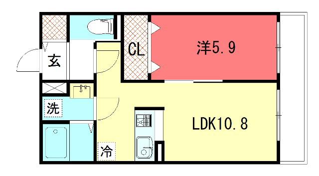 FOREST MAISON 京都北山 ウエスト(1LDK/2階)の間取り写真