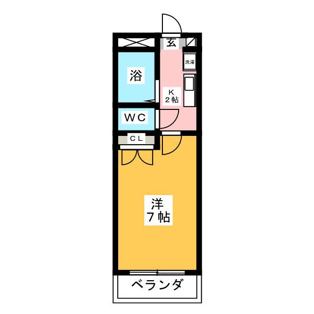 ロイビル武蔵小杉(1K/4階)の間取り写真