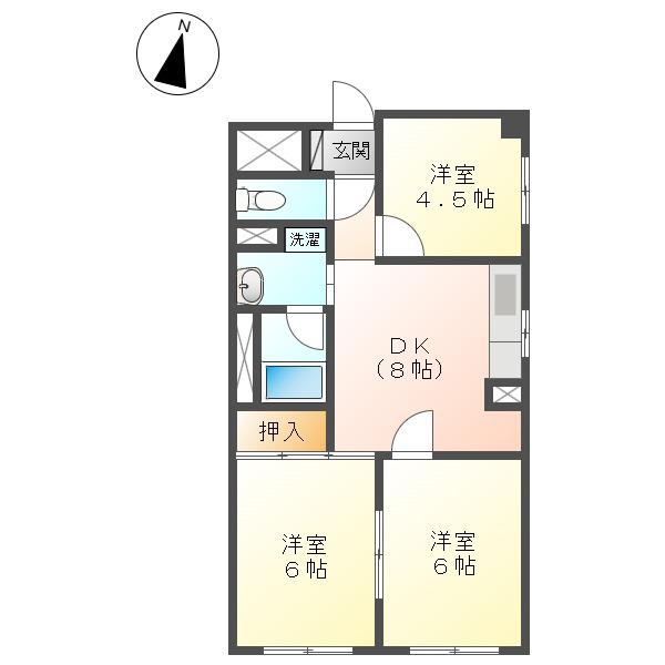 いながきビル(3DK/3階)の間取り写真