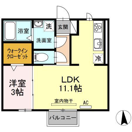 パークハウス栄(1LDK/2階)の間取り写真