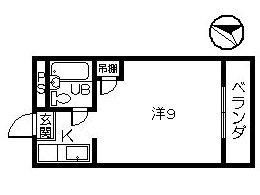 MURASAKIBARUMANSION(ワンルーム/4階)の間取り写真