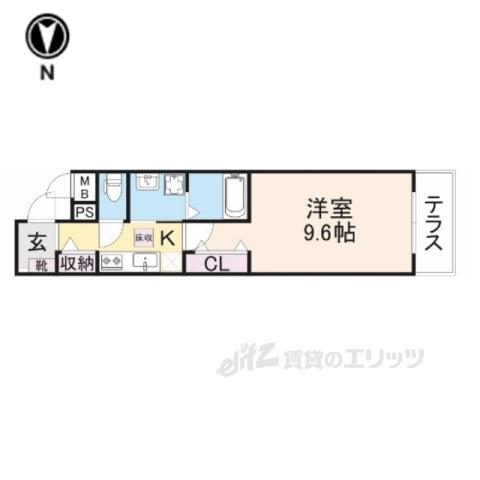 ハルズ HINODE(1K/2階)の間取り写真
