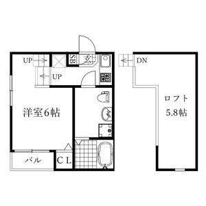 HUMMING LIFE新栄(1SK/2階)の間取り写真