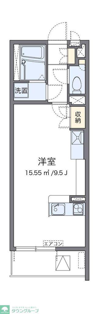 ミランダルッシェロ(ワンルーム/4階)の間取り写真