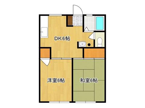サンシティフジ(2DK/1階)の間取り写真