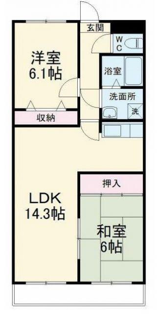 NH菰口(2LDK/1階)の間取り写真