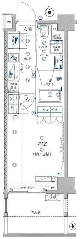 GENOVIA板橋ウエスト GREEN VEIL(1K/3階)の間取り写真