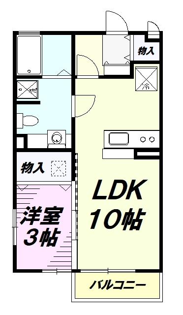 ホワイトミーティア A棟(1LDK/1階)の間取り写真
