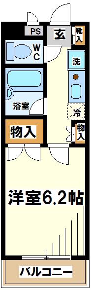 メゾンシェ―ヌ(1K/2階)の間取り写真