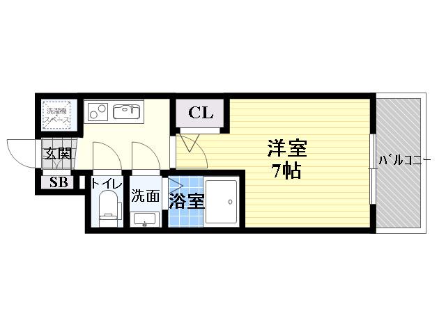 エスリード京橋グレイス(1K/4階)の間取り写真