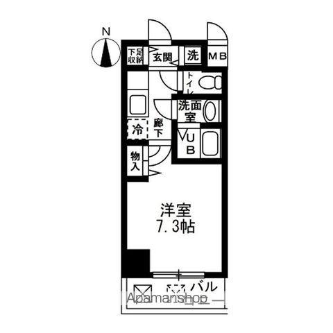 シャルマンフジ大阪城南(1K/7階)の間取り写真