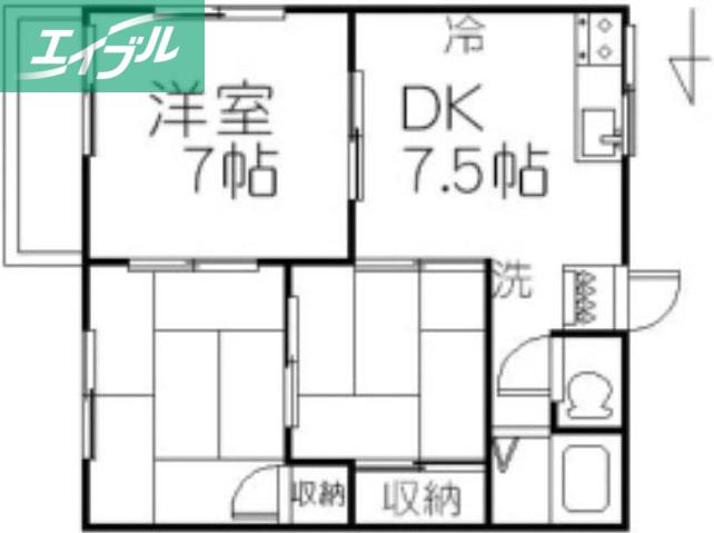 ヌーベル青江(3DK/2階)の間取り写真