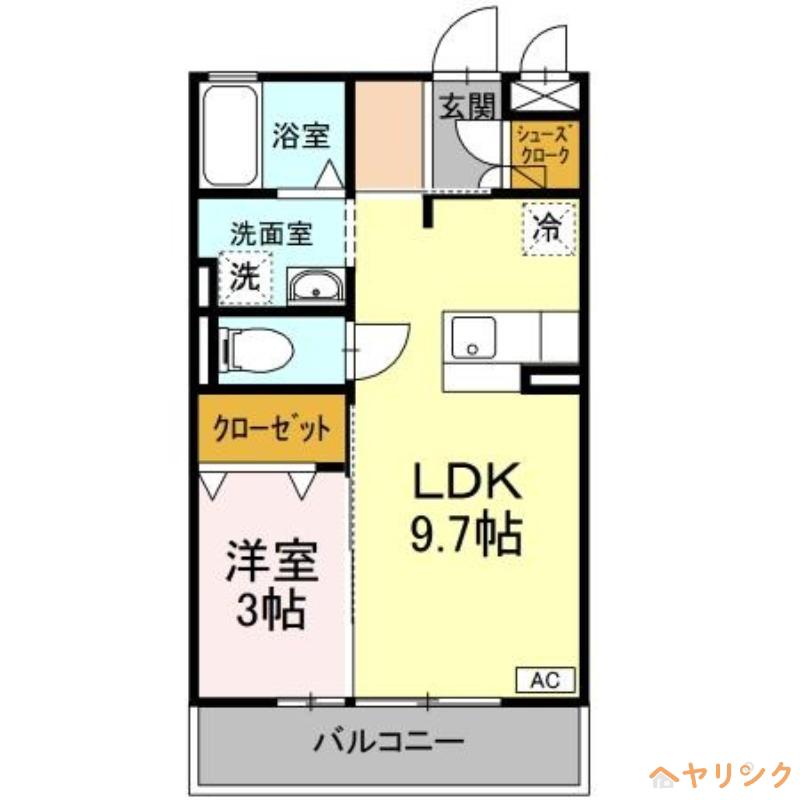 シャモニー(1LDK/3階)の間取り写真