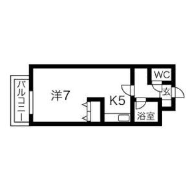 藤井ビル菊水II(1DK/7階)の間取り写真