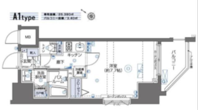ZOOM川崎SECOND(1K/12階)の間取り写真