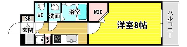 ALIVISドーム前(1K/4階)の間取り写真