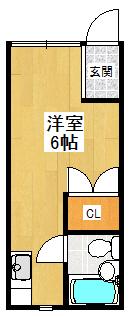 ホメット夙川(ワンルーム/1階)の間取り写真