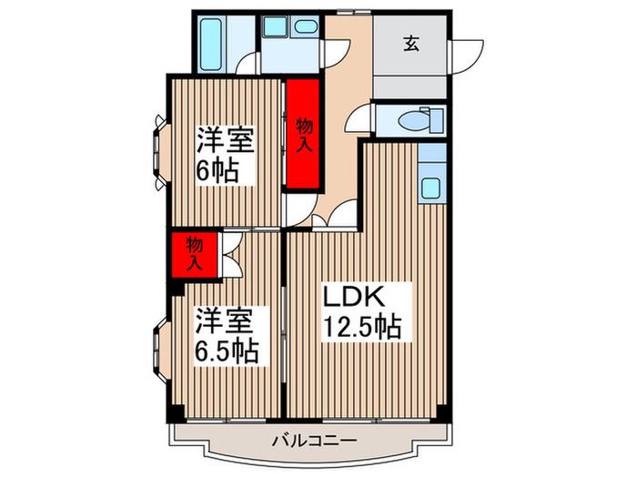コンフォート川越富士見町(2LDK/3階)の間取り写真
