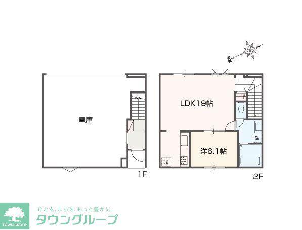 CASA GARAGE FIORIRE I(1LDK/1階)の間取り写真