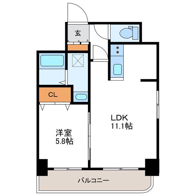 JEWEL北円山 ジュエル北円山(1LDK/2階)の間取り写真