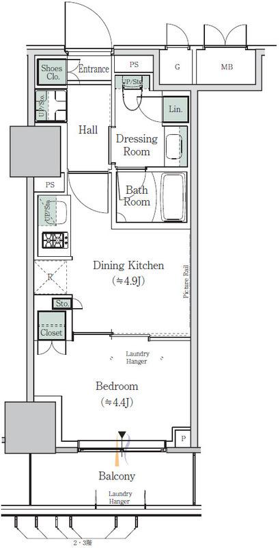 ONE ROOF RESIDENCE NISHI NIPPORI(1DK/9階)の間取り写真