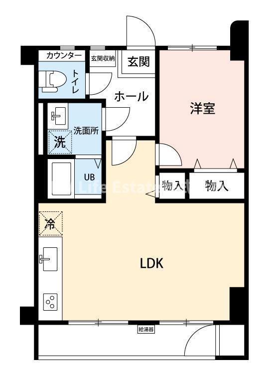氷川台コート(1LDK/1階)の間取り写真