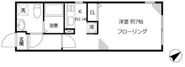 MODULOR茗荷谷(1K/3階)の間取り写真