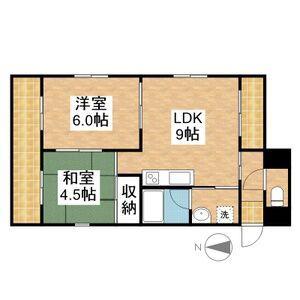 第2シャトーこがね(2LDK/3階)の間取り写真