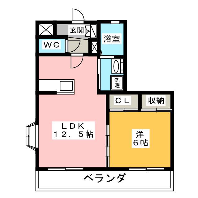 ケルンIII(1LDK/3階)の間取り写真
