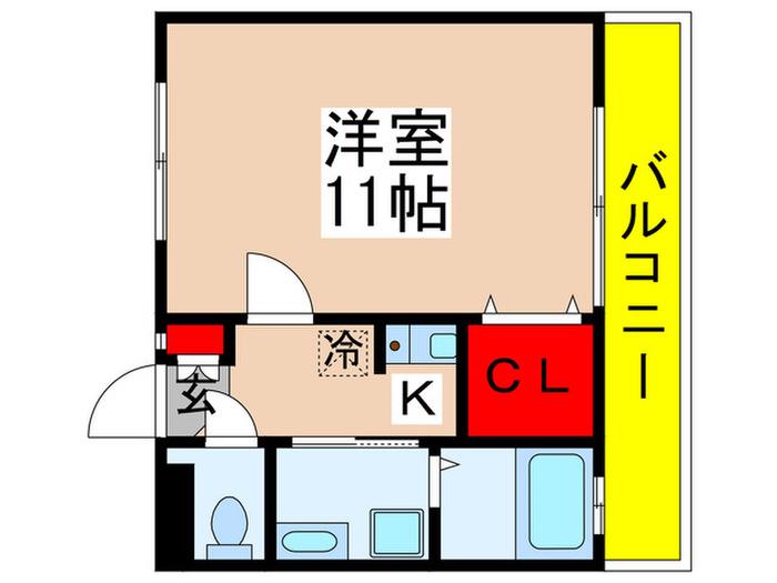 リヴェール南ユーカリが丘(1K/3階)の間取り写真