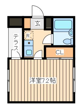 諏訪コーポ川崎(1K/2階)の間取り写真