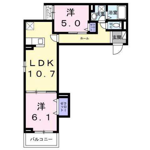 ヒカルサ此花通酉島(2LDK/2階)の間取り写真